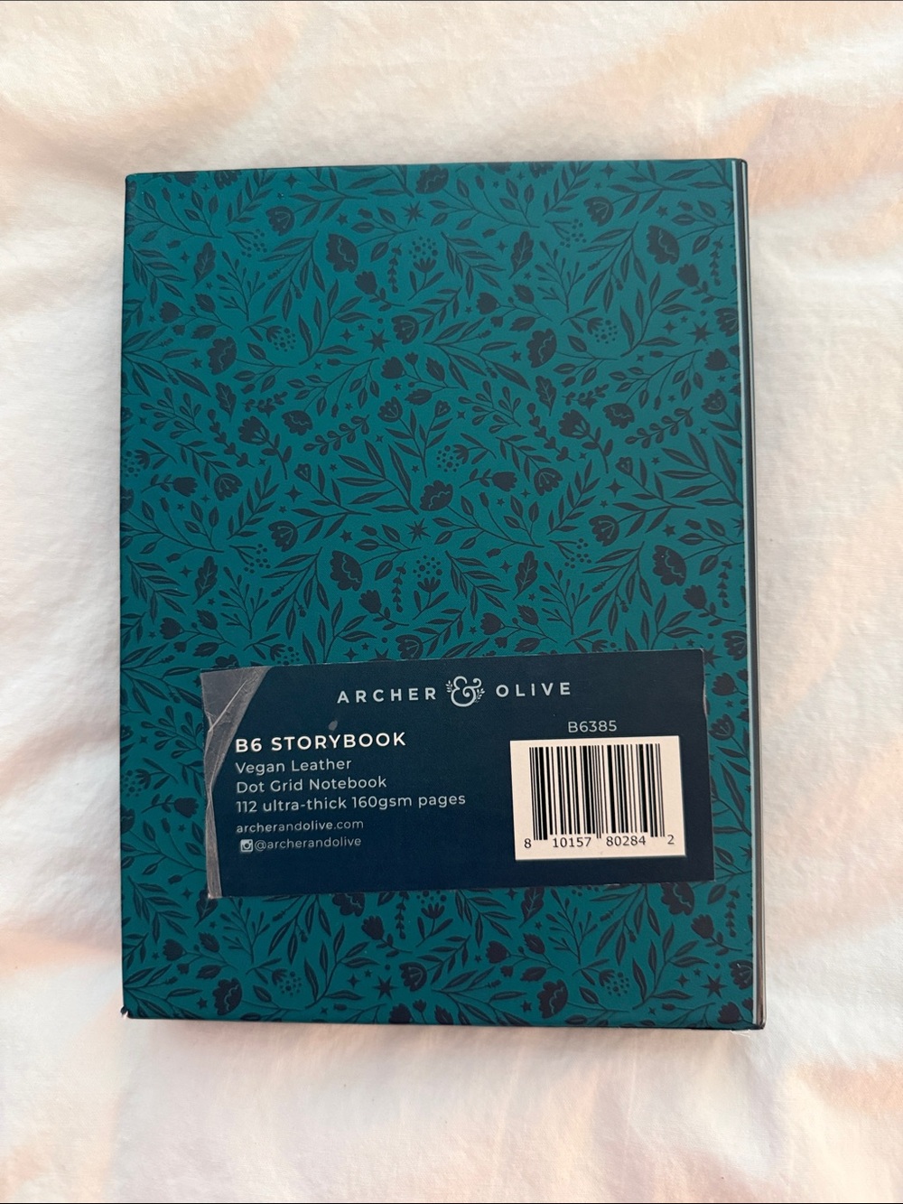 Archer & Olive B6 Pink Embossed Hardcover Notebook with Elastic Closure - Picture 7 of 7
